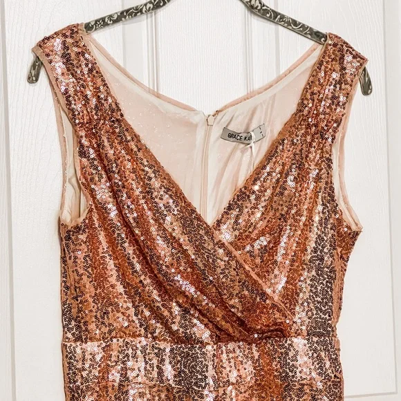 NWT Rose Gold Sequin Party Dress